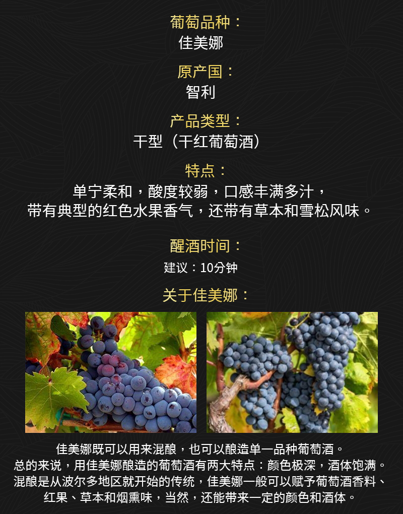 深夜视频在线免费688智利原瓶進口佳美娜幹紅葡萄酒(圖2)